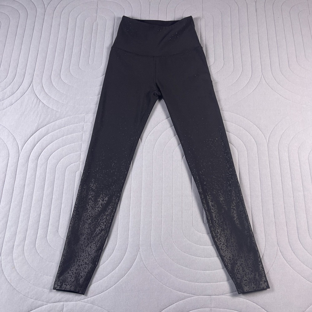 Beyond Yoga Leggings Womens Small Black Speckled High Rise Made in USA